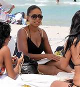 Sanaa Lathan Showing Her Tits And Ass In Thong On Beach Paparazzi