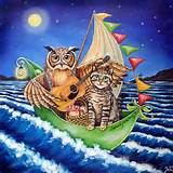 30x30 Inch Painting Inspired By The Owl And The Pussycat Poem