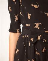 Nw3 By Hobbs Annabel Cat Print Dress In Silk In Black Blacktoffee