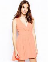 Women S Dresses Skirts Pussycat London Wrap Front Dress Coral