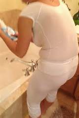 As Our Lovely Mormon MILF Gets To Work Cleaning The Bathroom For