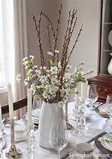 Pussy Willow And White Flowers Centerpiece
