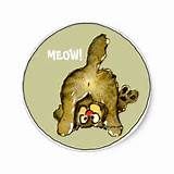 MEOW Cartoon Cat Stickers