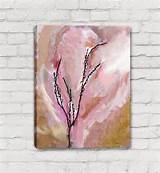 Pussy Willow Abstract Art Print Pink Pussy Willow Art Painting Mi