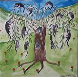 Pussy Willow Original Folk Art Painting Jpg