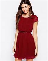 Pussycat London Belted Dress With Pleat Front Detail