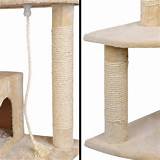 Multi Level Cat Scratching Poles Tree With Ladder Beige Livingstyles