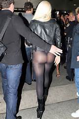 Lady Gaga Fat Pussy And Ass Without Pants In Thong And Sheer Leggings