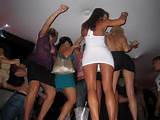 Upskirt Party Girls Short Dress Pussy Public Exposed Candid Voyeurism