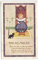 Raphael Tuck Nursery Rhymes Pussy Cat Pussy Cat Postcard