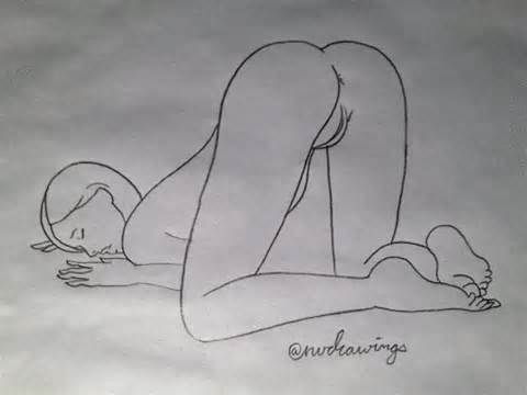 Jim Bailey VintageGt Nudrawings Hot Naked Girl On All Fours Ass