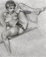 Erotic Nude Drawing A Nude Drawing Black And White Hairy Image
