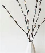 Items Similar To Fabric Pussy Willow Branches Brown Teal Blue Green