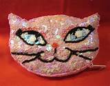 Pink Pussy Cat Sequin Bead Satin Coin Purse La Senza Girl Unused