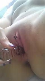 Nice Piercing And Shaved Pussy With Dildo