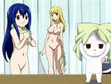 Hair Blue Hair Breasts Brown Eyes Cat Charle Fairy Tail Fairy Tail