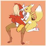 Blaziken Blue Eyes Blush Breasts Canine Crossover Cum In Pussy
