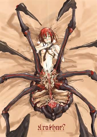 Pussy Flat Chest Pubic Hair Bed Red Hair Monster Monster Girl Spider
