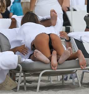 Claudia Galanti Bikini Pussy Lip Slip Candids On A Beach In Miami