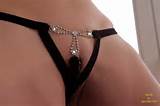 Shaved Pussy Jewel Cross Thong Diamond G String Shaved Muff Crotch